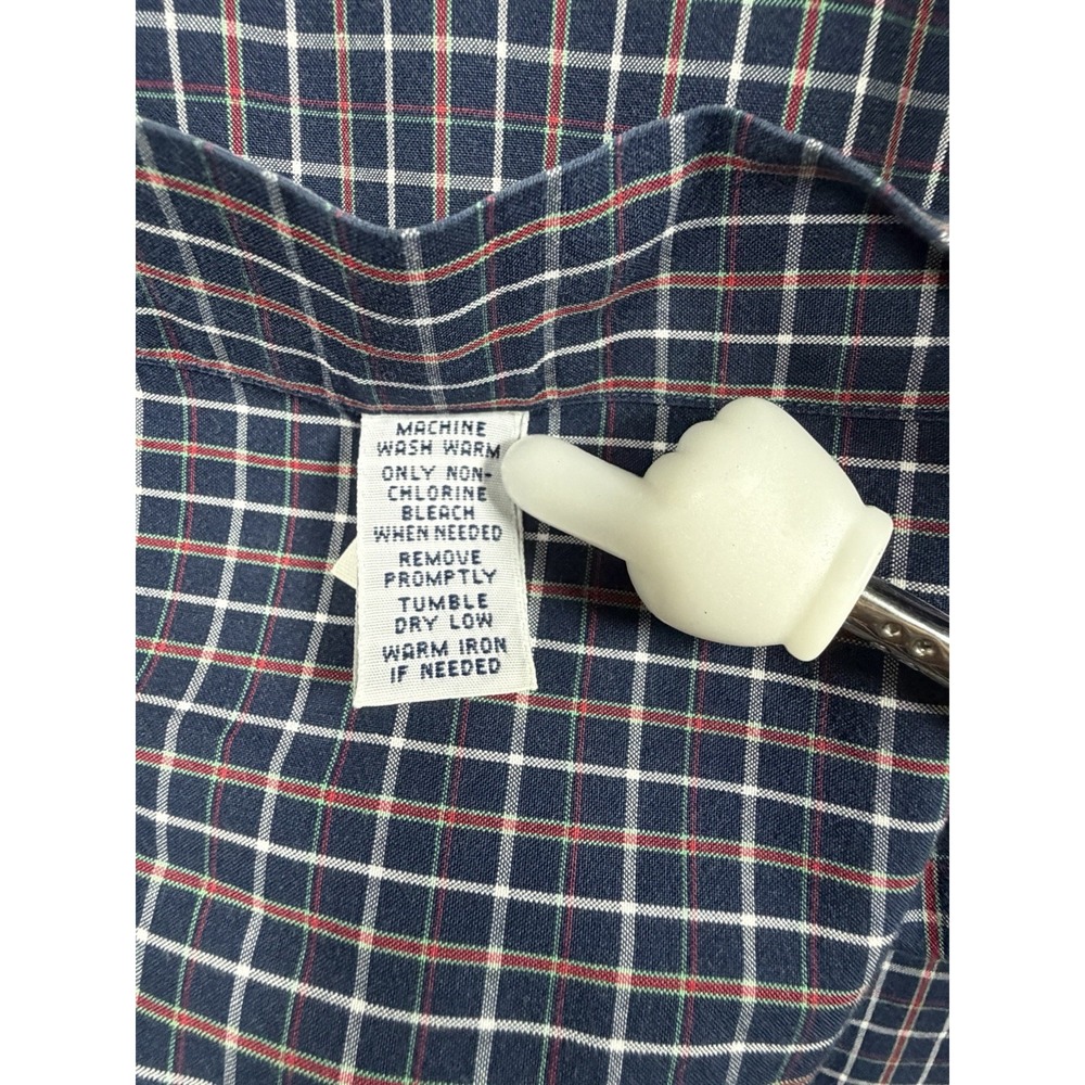 Polo Ralph Lauren Mens L Bradford Custom Fit Navy Plaid Short Sleeve Shirt - Picture 4 of 11